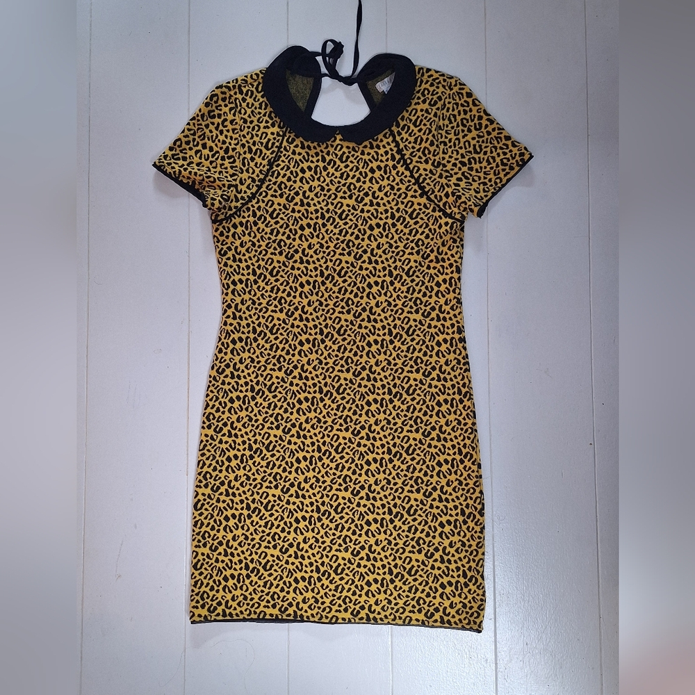 Yellow leopard / cheetah print mini dress